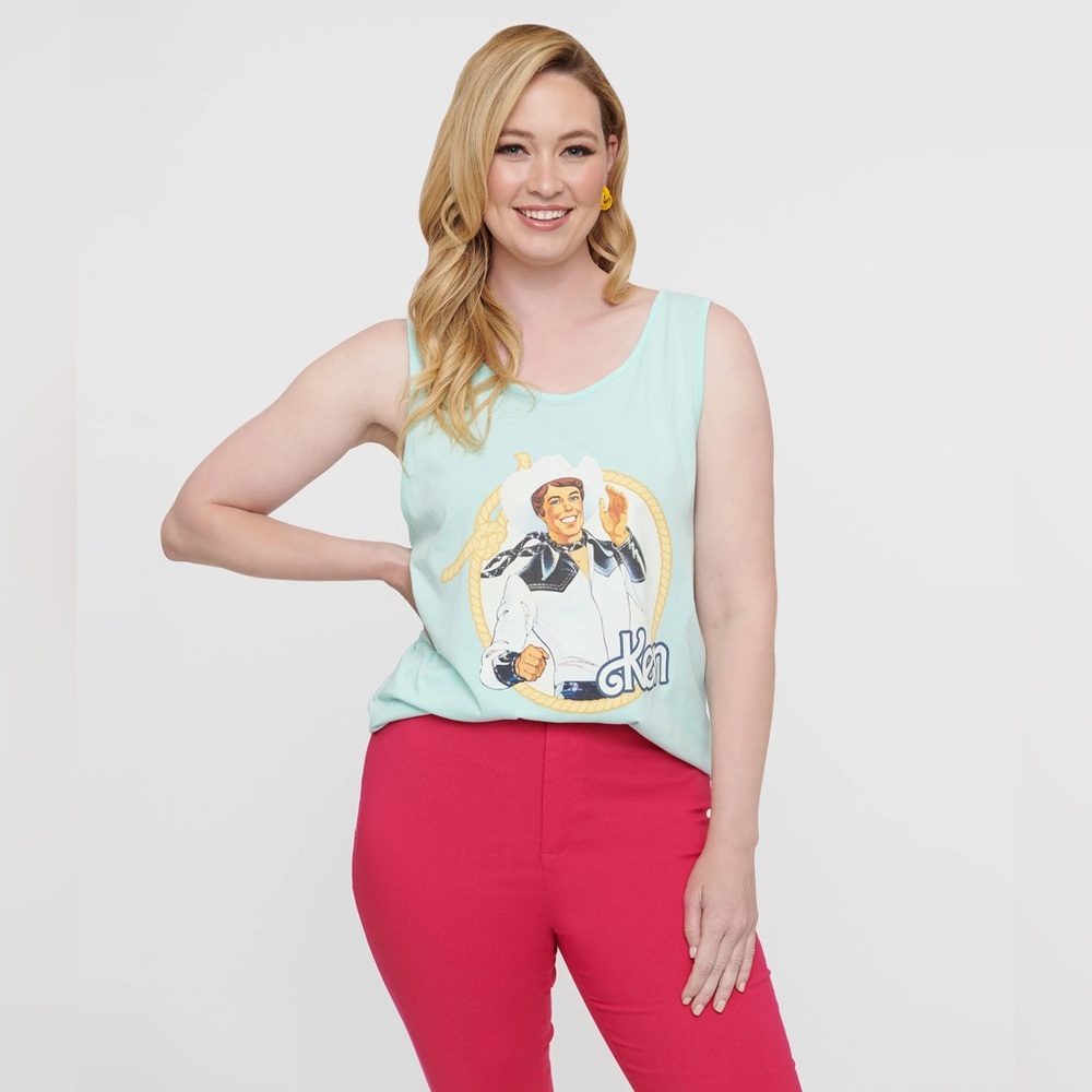 NWT✨ Barbie x Cakeworthy Unisex Pastel Blue Western Cowboy Ken Tank Top